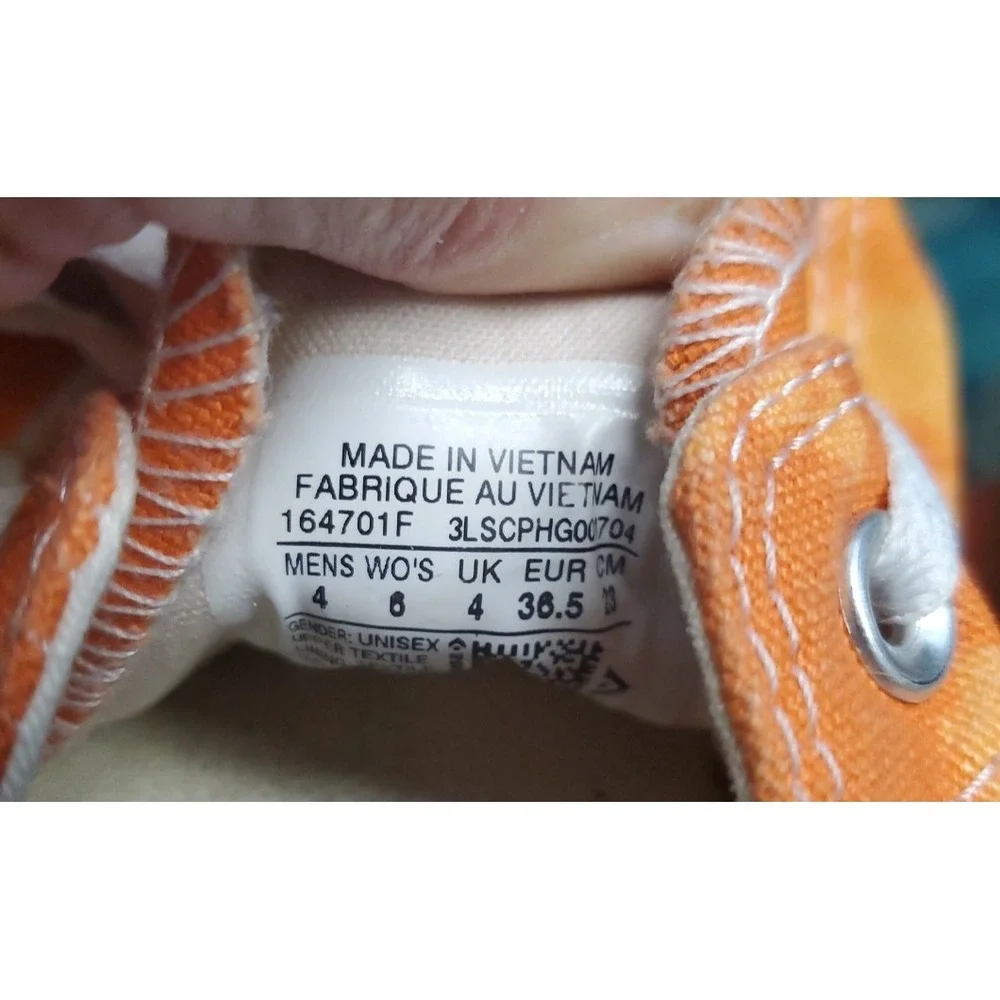CONVERSE ALL STAR Unisex Sneakers Shoes Orange Chuck Taylor Sz M 4/ W6 - Picture 11 of 11